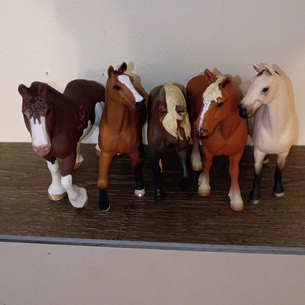 Set of 5 Horse Figurines
